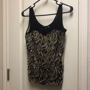 Black top with Gold Sequins
